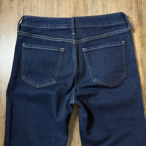 QUINCE Luna Stretch Slim Straight Jeans Crop Dark Blue Sz 28 mid rise ankle - Picture 9 of 10